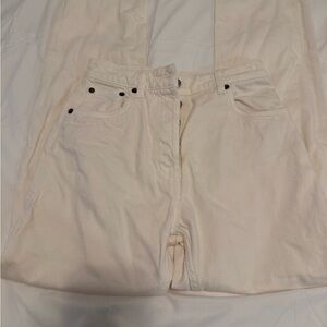 Prada Cream High-Rise Button Fly Jeans